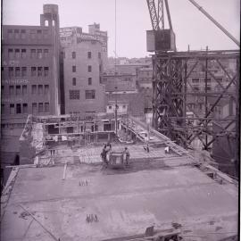 Glass Negative - Construction of the Castlereagh Street Sub Station, Haymarket, circa 1918