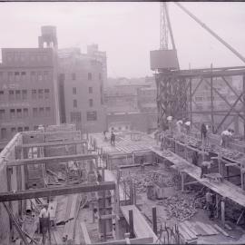 Glass Negative - Construction of the Castlereagh Street Sub Station, Haymarket, circa 1918