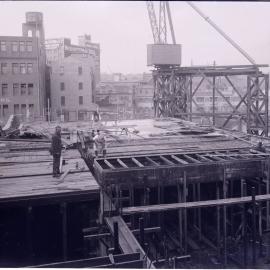 Glass Negative - Construction of the Castlereagh Street Sub Station, Haymarket, circa 1918
