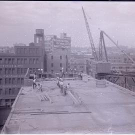 Glass Negative - Construction of the Castlereagh Street Sub Station, Haymarket, circa 1918