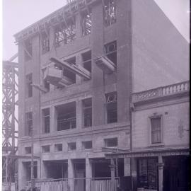 Glass Negative - Construction of the Castlereagh Street Sub Station, Haymarket, circa 1918