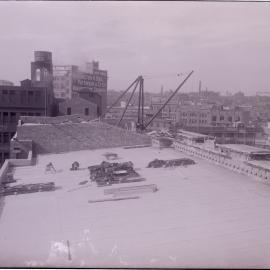 Glass Negative - Construction of the Castlereagh Street Sub Station, Haymarket, circa 1918