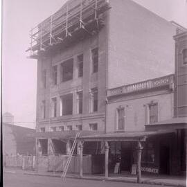 Glass Negative - Construction of the Castlereagh Street Sub Station, Haymarket, circa 1918
