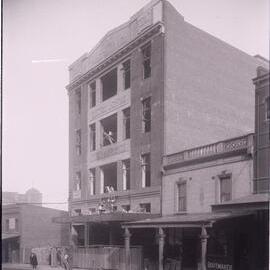 Glass Negative - Construction of the Castlereagh Street Sub Station, Haymarket, circa 1918