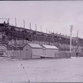 Glass Negative - Construction of the City Municipal Fruit Market Building Number 3 in Haymarket, 1911