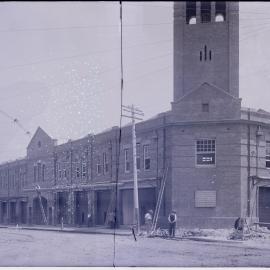 Glass Negative - Construction of the City Municipal Fruit Market Building Number 3 in Haymarket, 1911