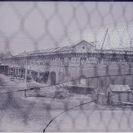 Glass Negative - Construction of the City Municipal Fruit Market Building Number 3 in Haymarket, 1911
