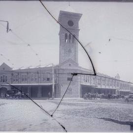 Glass Negative - Construction of the City Municipal Fruit Market Building Number 3 in Haymarket, 1911
