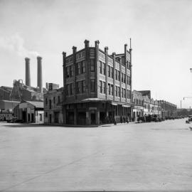 Glass Negative - Wing Sang and Company building, corner of Hay, Quay and Lackey Streets Haymarket Sydney, 1937