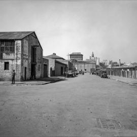 Glass Negative - Streetscape towards Municipal Market No 3, Hay Street Haymarket, 1937