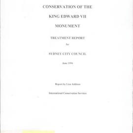 Conservation of the King Edward VII monument: treatment report for the Sydney City Council/ by Lis