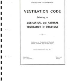 Ventilation code: relating to mechanical and natural ventilation of buildings/ The City Health Dep