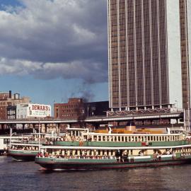 Leaving the wharf, Circular Quay, 1970