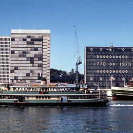 View of ferries and East Circular Quay Sydney, 1970