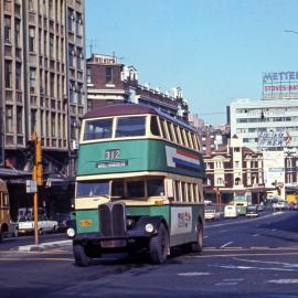 Bus in Elizabeth Street at Goulburn Street Sydney, 1969