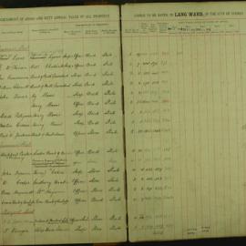 Assessment Book - Lang Ward, 1911