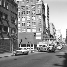 Double decker bus in Clarence Street Sydney, 1970