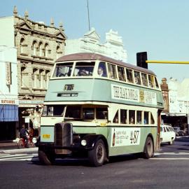 Bus on Oxford Street near Flinders Street Darlinghurst, 1971