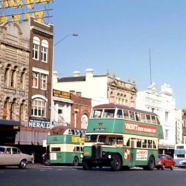 Bus along Oxford Street near Taylor Square Darlinghurst, 1971