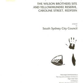 Plan of management (draft) - Wilson Bros site, Yellowmundee Park - 12-36 Caroline Street Redfern, 1999