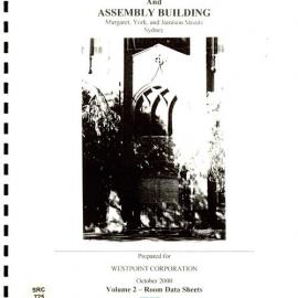 Conservation management plan - Scots Church, and Assembly Building - 42-44 Margaret Street Sydney - Volume 2