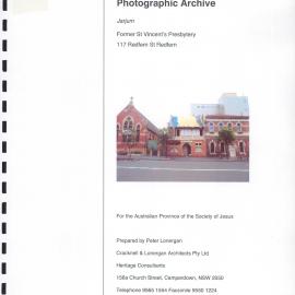 Photographic archival recording - St Vincents Presbytery, Jarjum - 117 Redfern Street Redfern, 2011