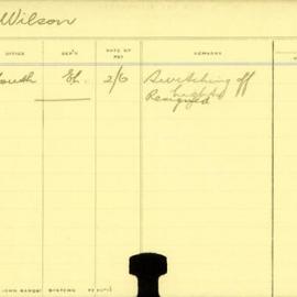 Staff Card - Wilson, A - employed 1911