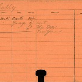 Staff Card - Reilly, R - employed 1915