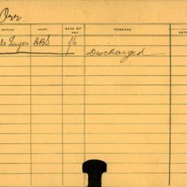 Staff Card - Orr, H - employed 1915