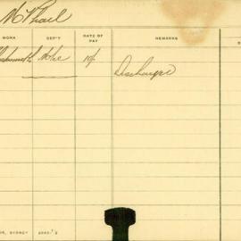 Staff Card - McPhail, D - employed 1907