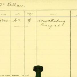 Staff Card - McKellar, V - employed 1911