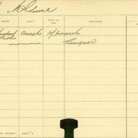 Staff Card - McGuire, J - employed 1907