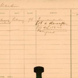 Staff Card - Martin, S - employed 1912