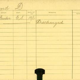 Staff Card - Land, D - employed 1916-1917