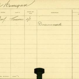 Staff Card - Kerrigan, A - employed 1908