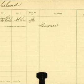 Staff Card - Ireland, C - employed 1907-1908