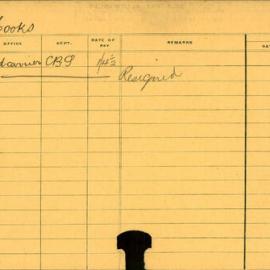 Staff Card - Hooks, C - employed 1914