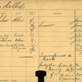 Staff Card - Holly, George - employed 1901-1912