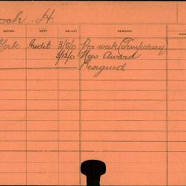 Staff Card - Gooch, H - employed 1917