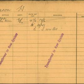 Staff Card - Gleeson, H - employed 1920