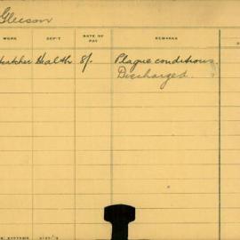 Staff Card - Gleeson, C - employed 1909