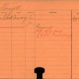 Staff Card - Forsyth, A - employed 1915-1916