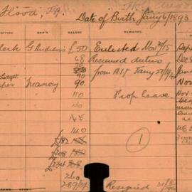 Staff Card - Flood, H - employed 1911-1919