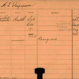 Staff Card - Ferguson, ME (Miss) - employed 1902-1911