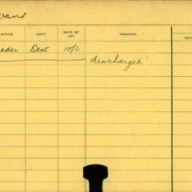 Staff Card - Evans, E - employed 1913