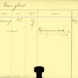 Staff Card - Douglas, C - employed 1911-1912