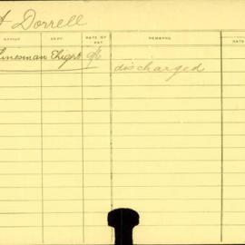 Staff Card - Dorrell, A - employed 1915