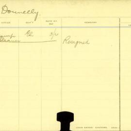 Staff Card - Donnelly, EJ - employed 1912