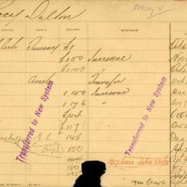 Staff Card - Dalton, Percy - employed 1904-1921