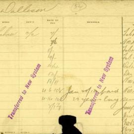 Staff Card - Dallison, A - employed 1888-1920